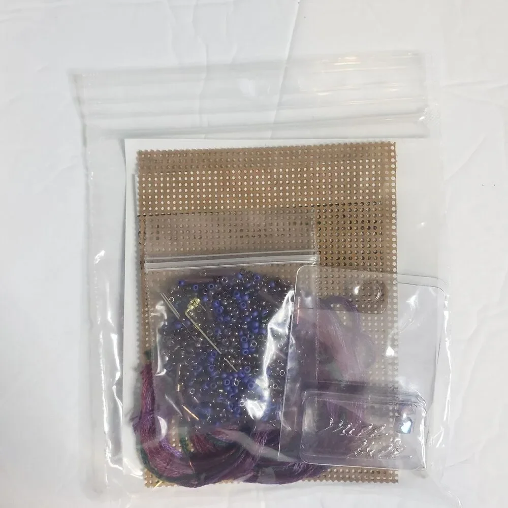 MILL HILL Royal Mauve Dragonfly Pin Counted Glass Bead Cross Stitch Kit NEW